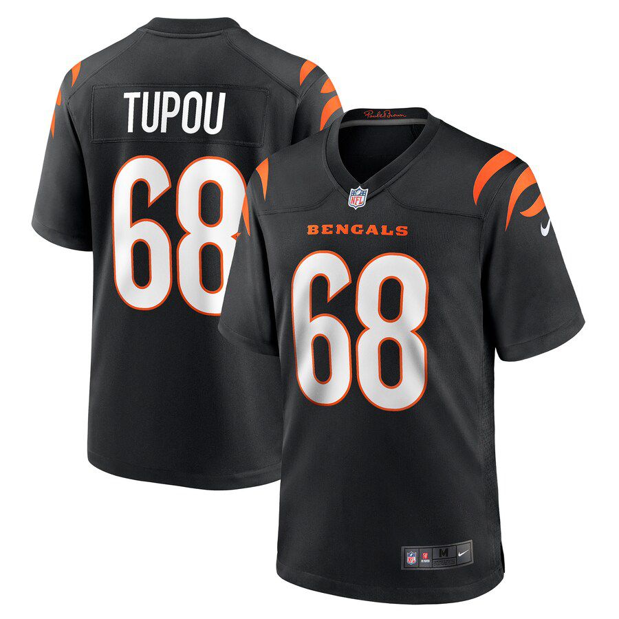 Men Cincinnati Bengals #68 Josh Tupou Nike Black Game Player NFL Jersey